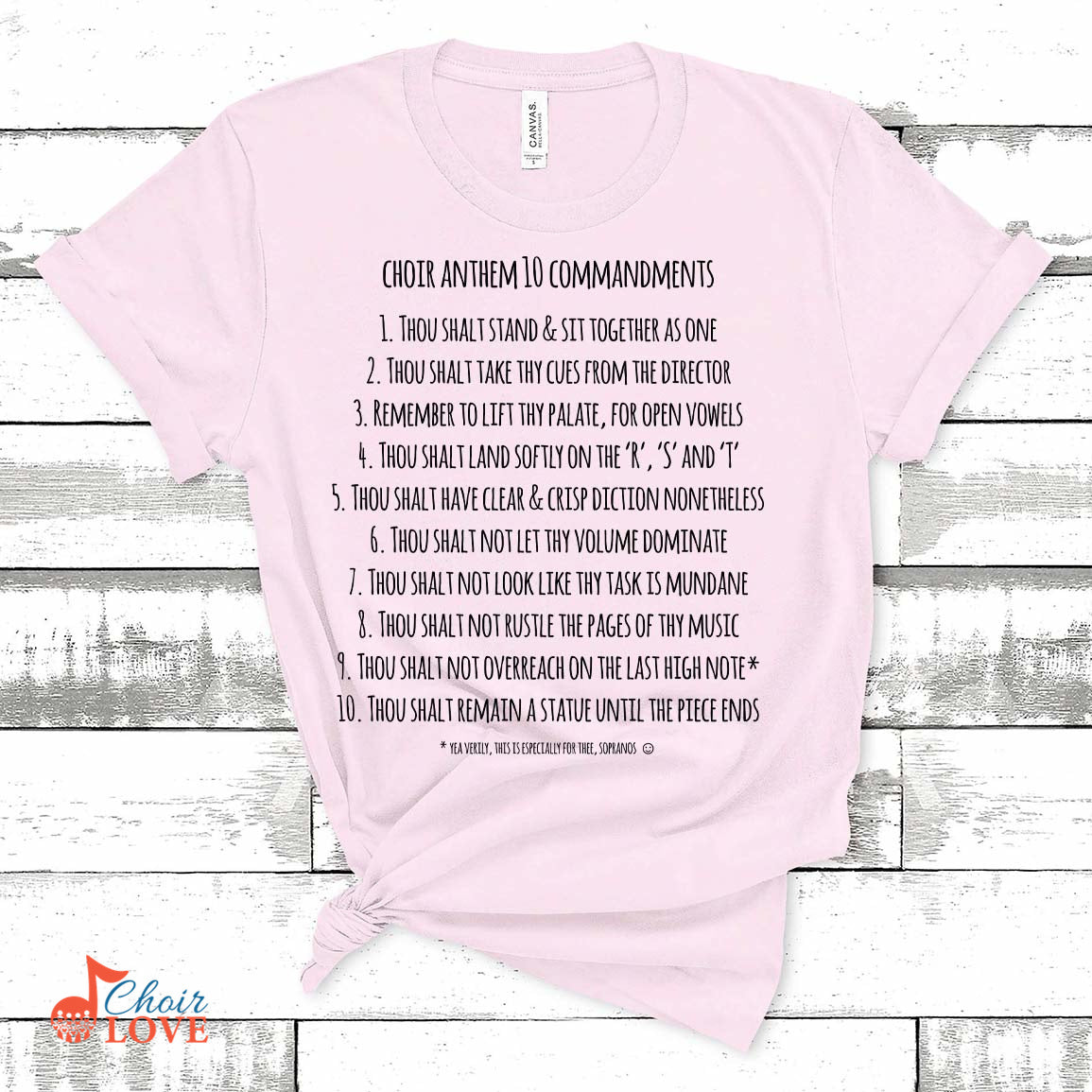 Music Gift, Gifts For Singer, Choir, Church Choir, Chorus, Choir Anthem 10 Commandments Unisex Jersey Short-Sleeve T-Shirt