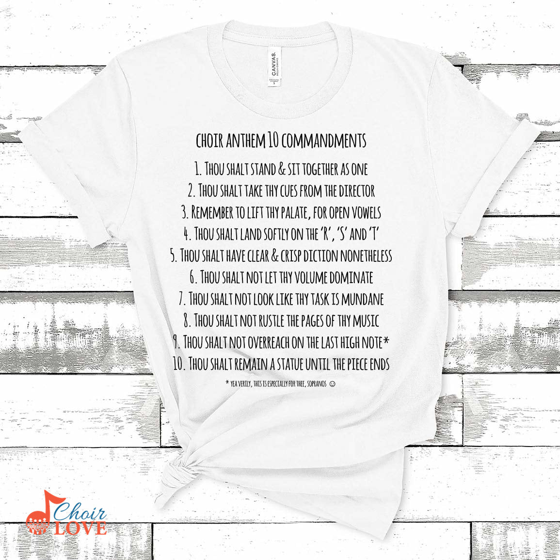 Music Gift, Gifts For Singer, Choir, Church Choir, Chorus, Choir Anthem 10 Commandments Unisex Jersey Short-Sleeve T-Shirt