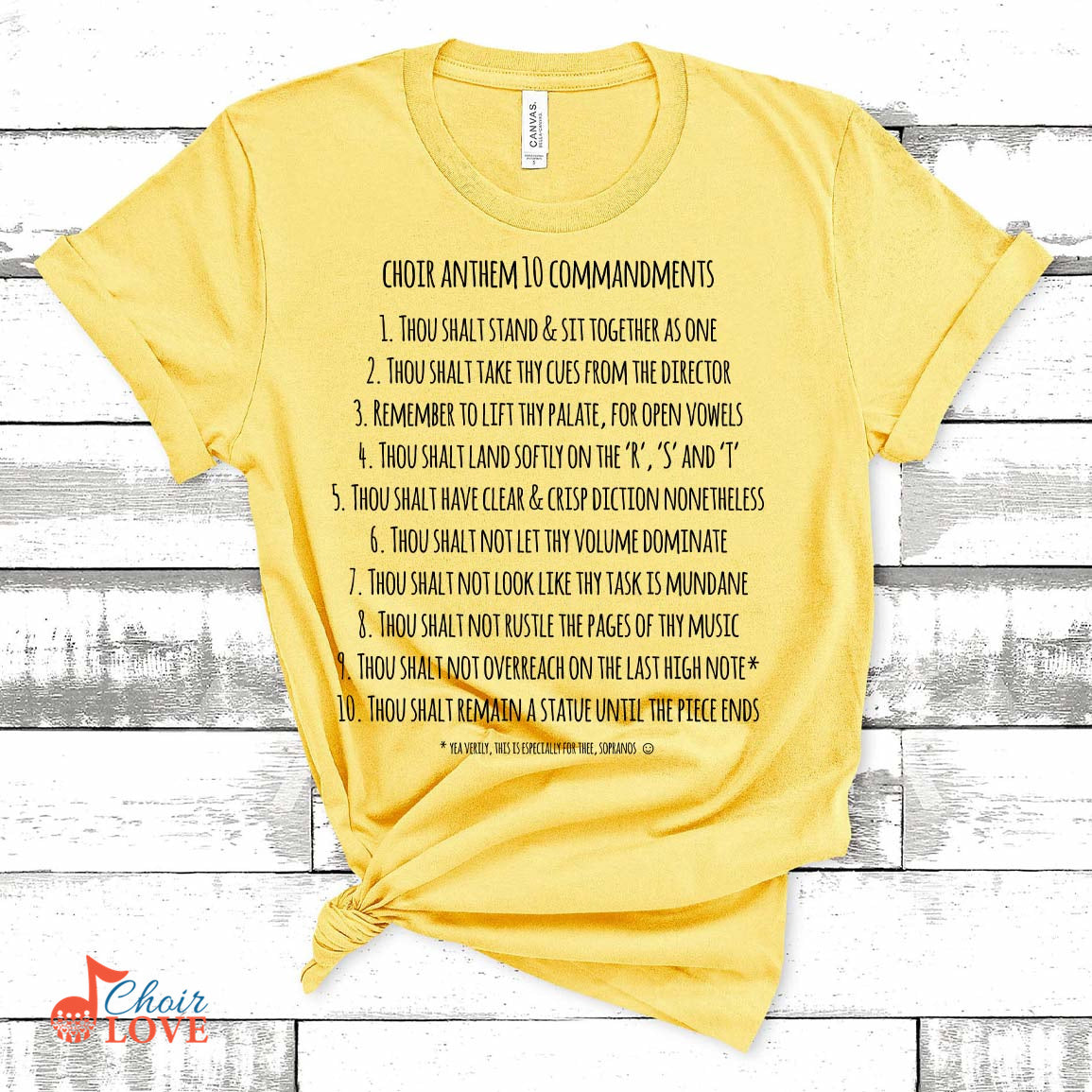 Music Gift, Gifts For Singer, Choir, Church Choir, Chorus, Choir Anthem 10 Commandments Unisex Jersey Short-Sleeve T-Shirt