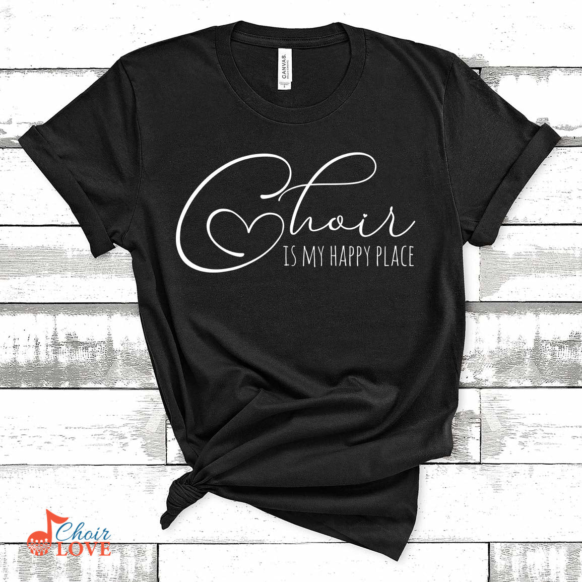 Music Gift, Gifts For Singer, Choir, Musical Theatre, Music Shirt, Choir Is My Happy Place Unisex Jersey Short-Sleeve T-Shirt