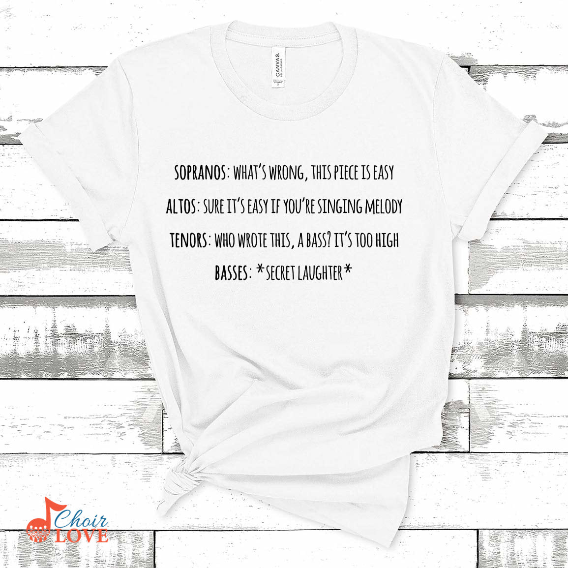 Music Gift, Gifts For Singer, Choir, Musical Theatre, Chorus, Choir Humor In 4 Parts Unisex Jersey Short-Sleeve T-Shirt