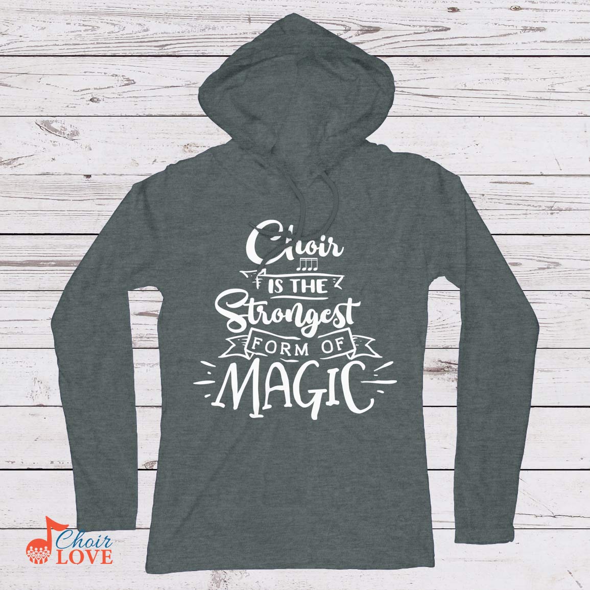 Music Gift, Gifts For Singer, Choir, Music Teacher, Chorus, Choir Is The Strongest Form Of Magic Ladies' Long Sleeve T-Shirt Hoodie