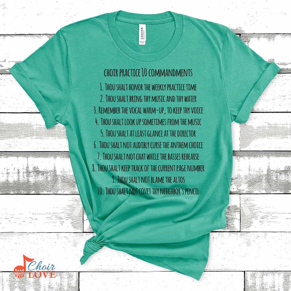 Music Gift, Gifts For Singer, Choir, Choir Director, Chorus, Choir Practice 10 Commandments Unisex Jersey Short-Sleeve T-Shirt