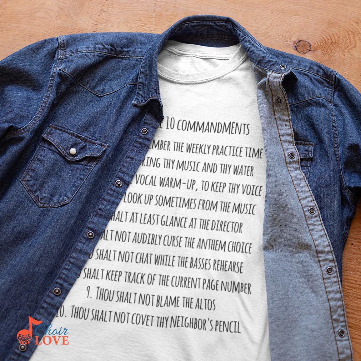 Music Gift, Gifts For Singer, Choir, Choir Director, Chorus, Choir Practice 10 Commandments Unisex Jersey Short-Sleeve T-Shirt