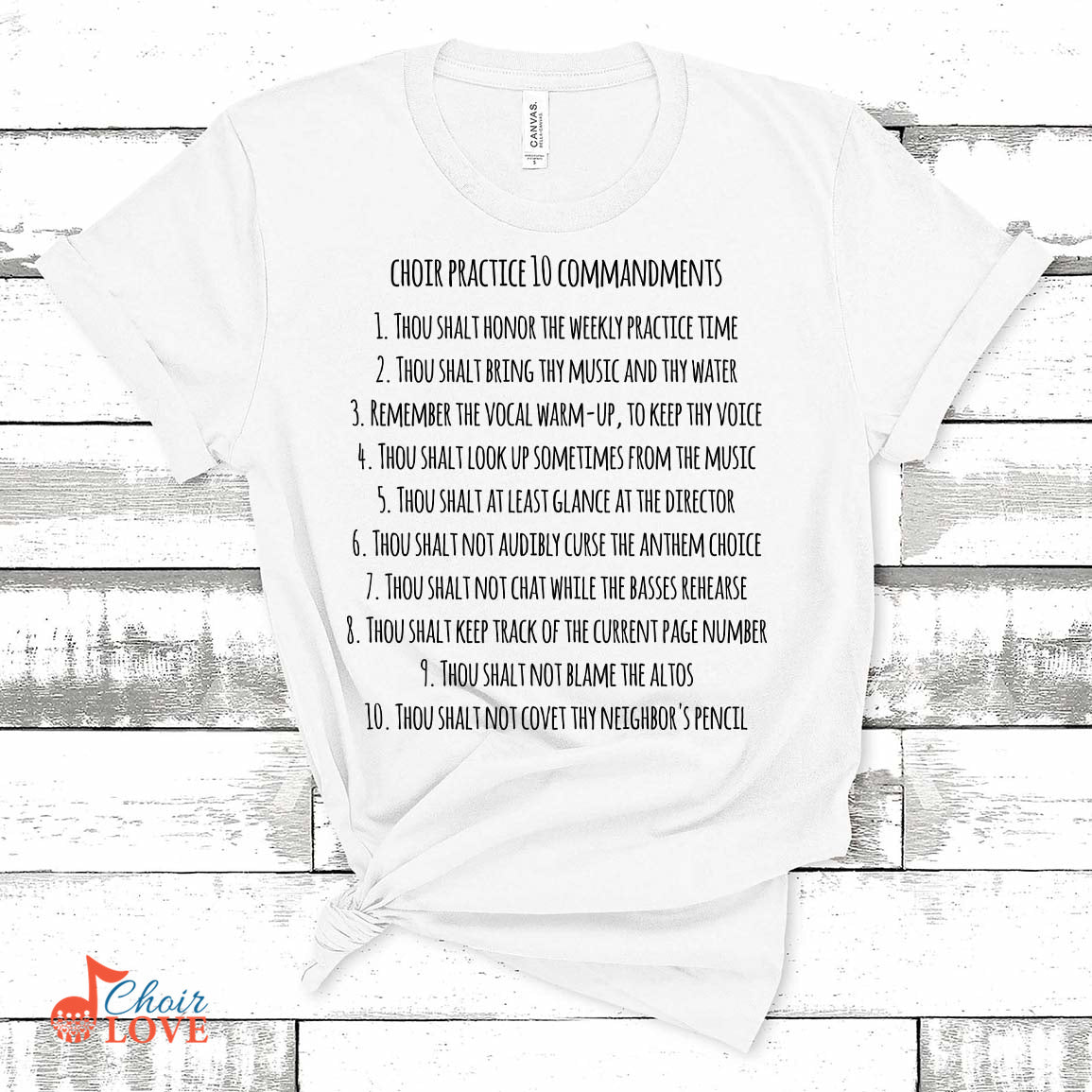 Music Gift, Gifts For Singer, Choir, Choir Director, Chorus, Choir Practice 10 Commandments Unisex Jersey Short-Sleeve T-Shirt