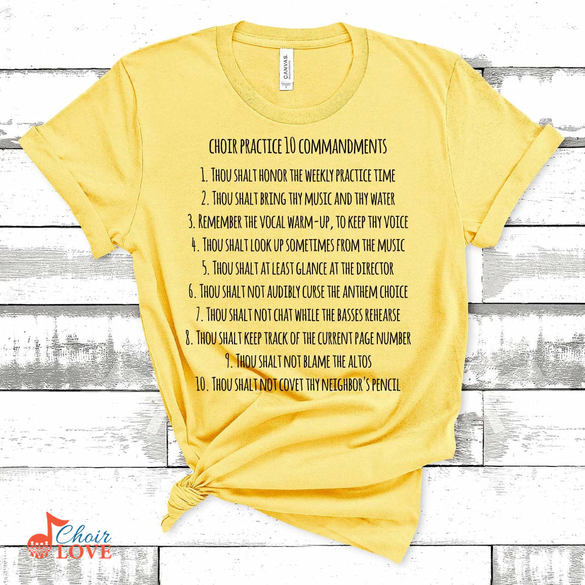 Music Gift, Gifts For Singer, Choir, Choir Director, Chorus, Choir Practice 10 Commandments Unisex Jersey Short-Sleeve T-Shirt