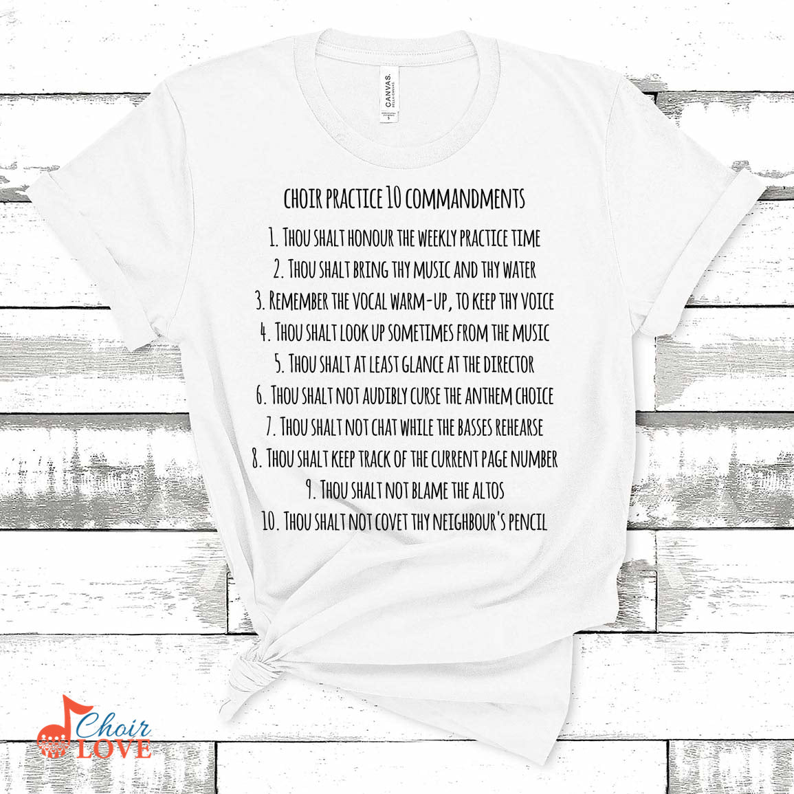 Music Gift, Gifts For Singer, Choir, Chorus, Choir Practice 10 Commandments (UK Version) Unisex Jersey Short-Sleeve T-Shirt