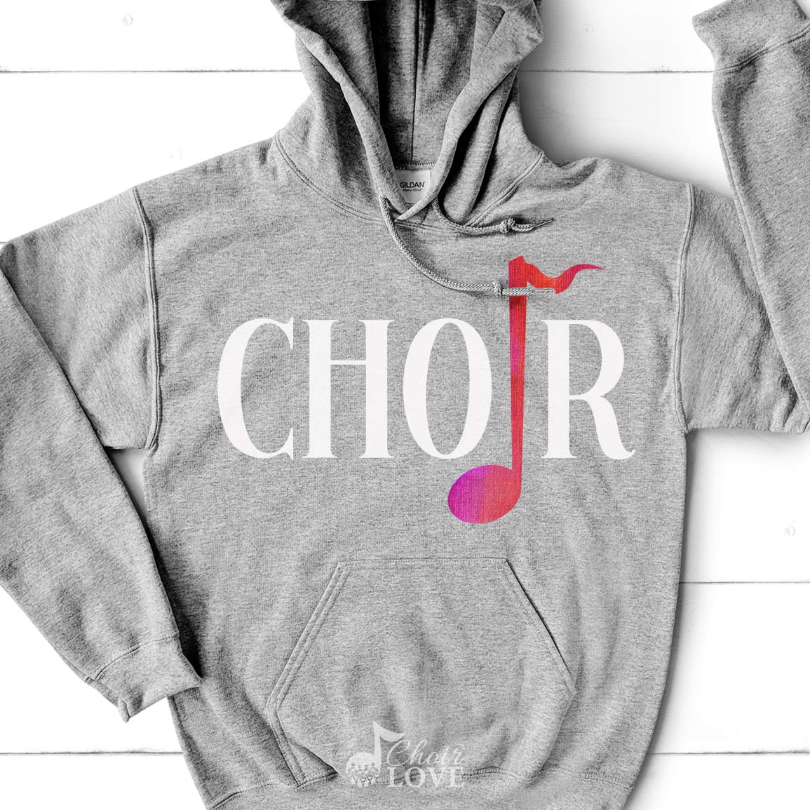 Music Gift, Gifts For Singer, Choir Director, Quarter Note Choir Love Pullover Hoodie