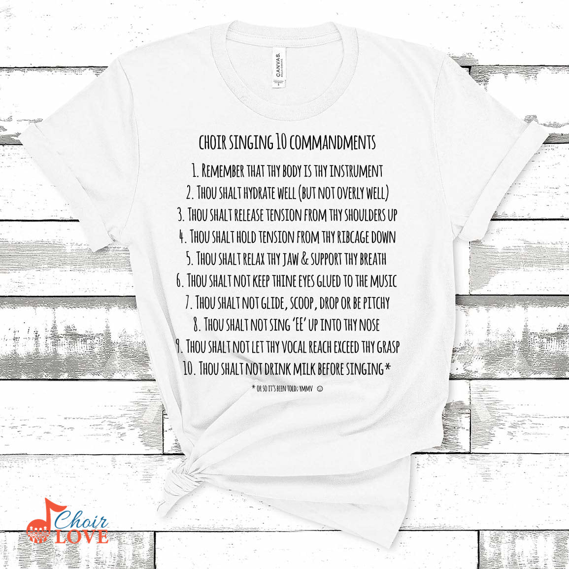 Music Gift, Gifts For Singer, Choir, Choir Master, Choir Singing 10 Commandments Unisex Jersey Short-Sleeve T-Shirt