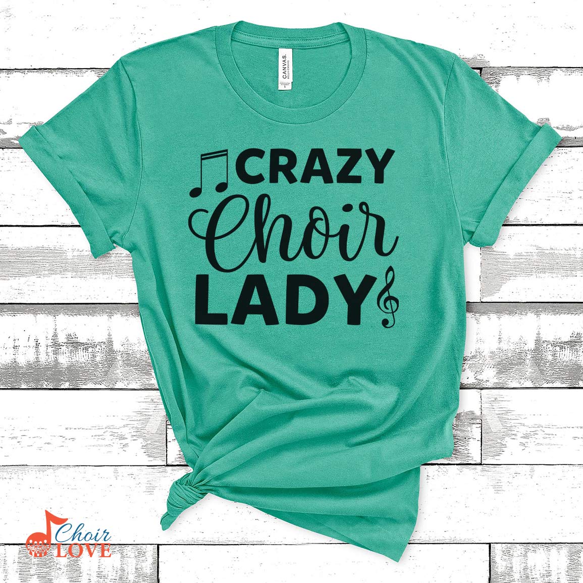 Music Gift, Gifts For Singer, Choir, Chorus, Musical Theatre, Music Shirt, Crazy Choir Lady Unisex Jersey Short-Sleeve T-Shirt