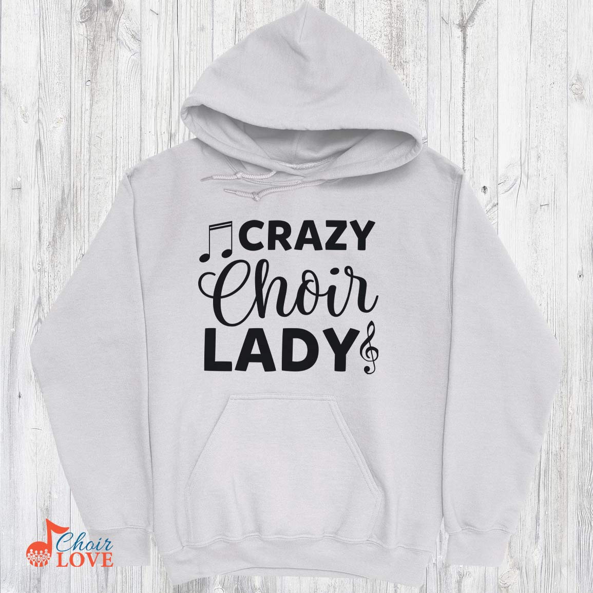 Music Gift, Gifts For Singer, Choir, Musical Theatre, Ensemble, Choral Singing, Crazy Choir Lady Pullover Hoodie