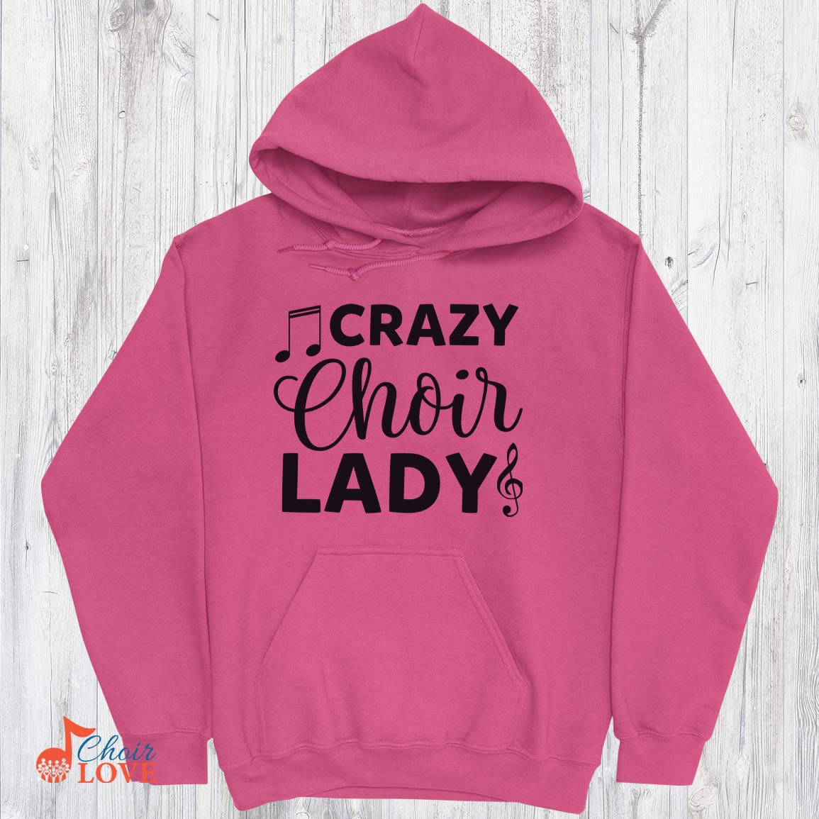 Music Gift, Gifts For Singer, Choir, Musical Theatre, Ensemble, Choral Singing, Crazy Choir Lady Pullover Hoodie