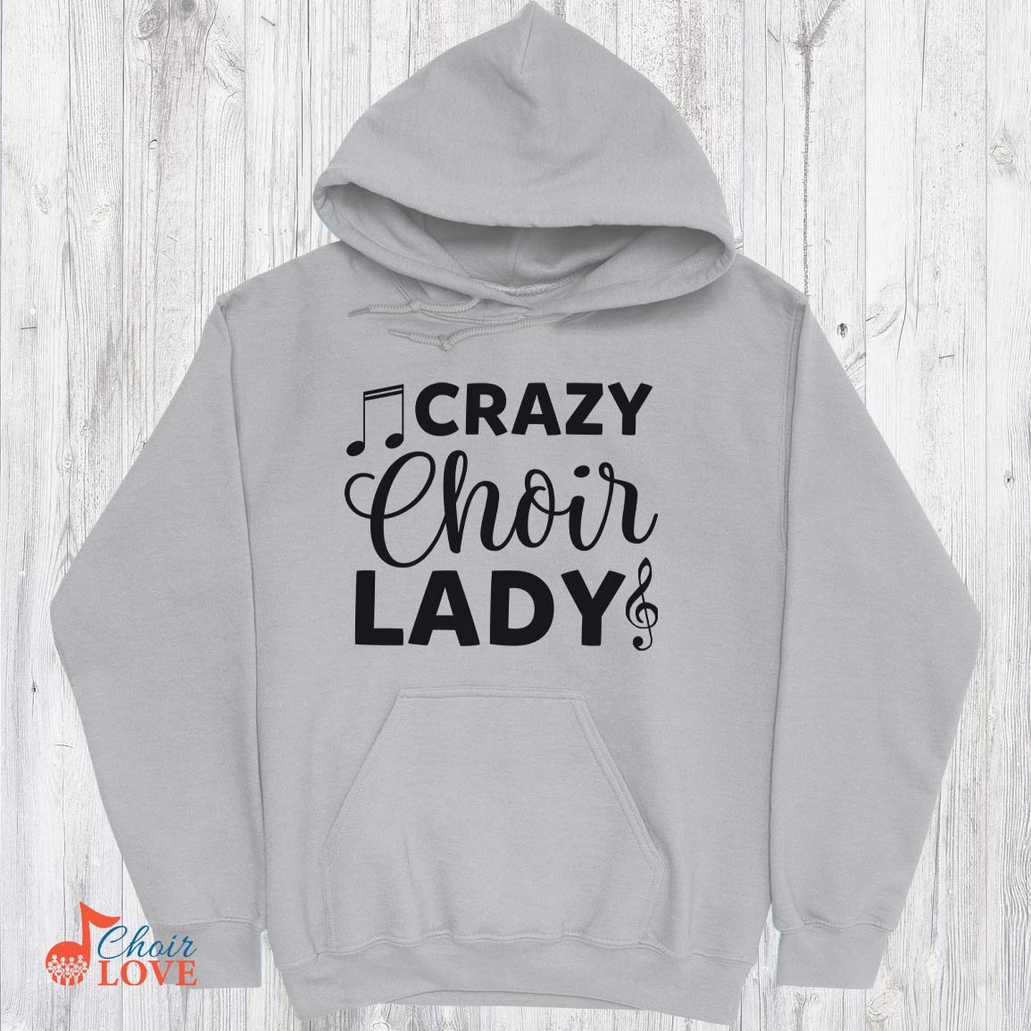 Music Gift, Gifts For Singer, Choir, Musical Theatre, Ensemble, Choral Singing, Crazy Choir Lady Pullover Hoodie