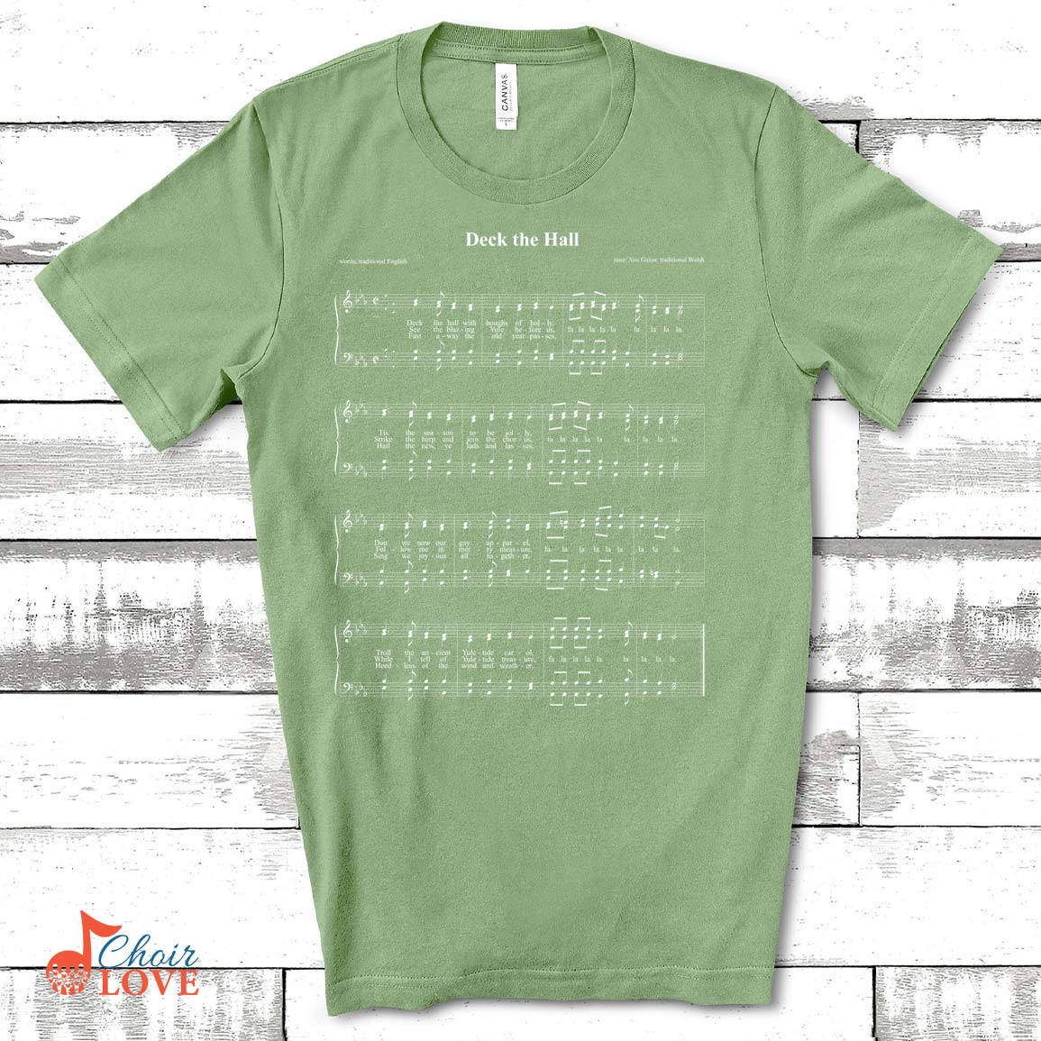 Gifts For Singer, Music Gift, Choir Gift, Deck The Hall Sing-a-long Music Shirt Unisex Jersey Short-Sleeve T-Shirt