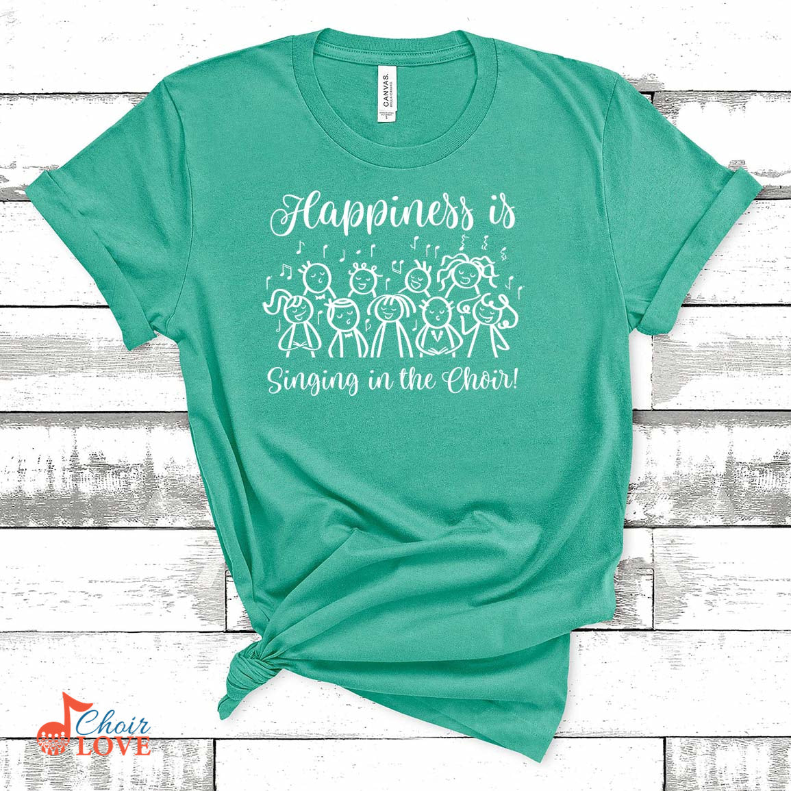 Music Gift, Gifts For Singer, Choir, Chorister, Musical Theatre, Happiness Is Singing In The Choir Unisex Jersey Short-Sleeve T-Shirt