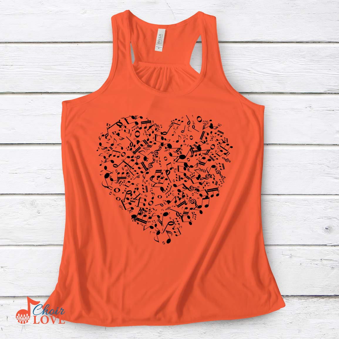 Music Gift, Gifts For Singer, Choir, Band, Musician, Musical Theatre, The Music In My Heart Ladies' Flowy Racerback Tank