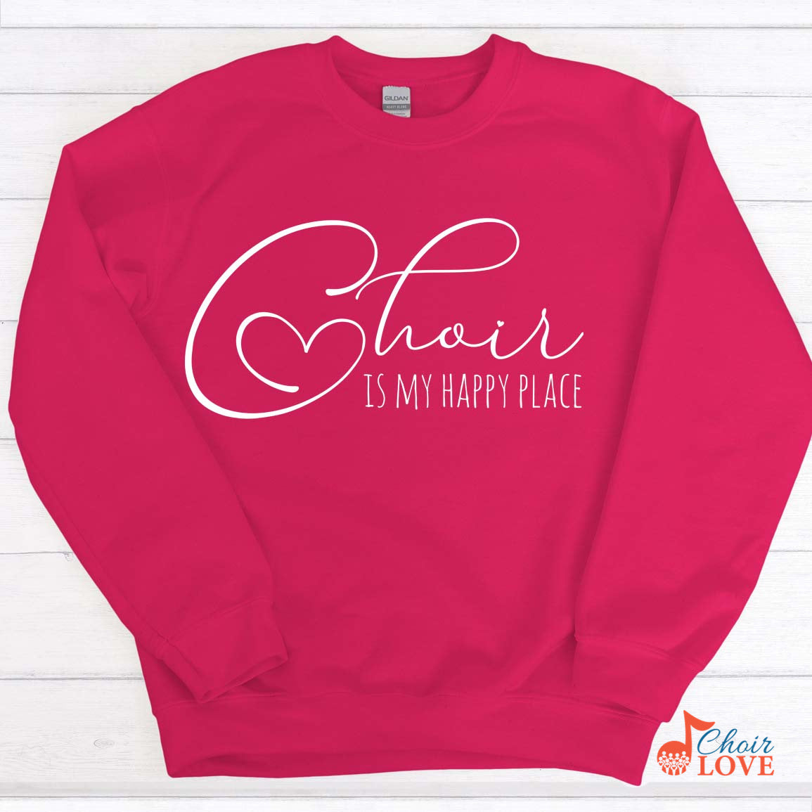 Music Gift, Gifts For Singer, Choir, Musical Theatre, Music Shirt, Choir Is My Happy Place Crewneck Pullover Sweatshirt