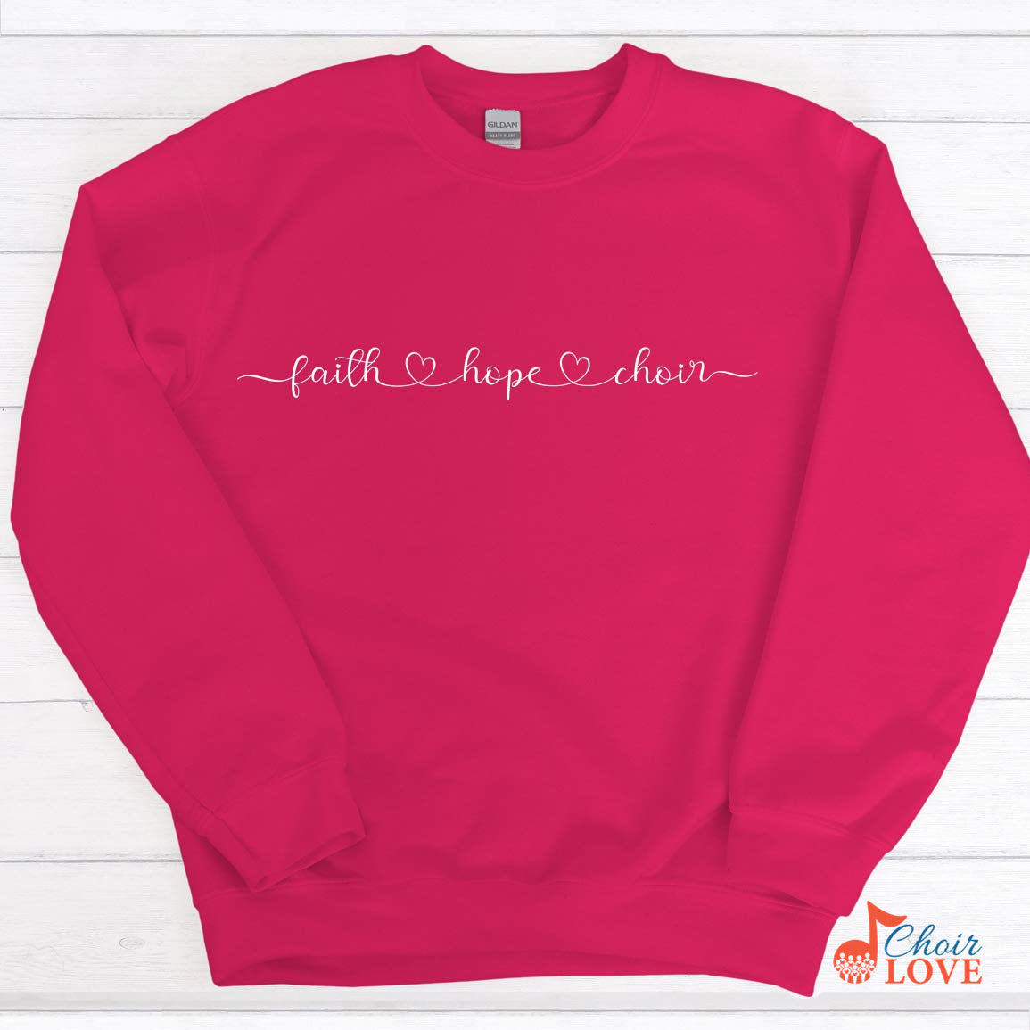 Music Gift, Gifts For Singer, Choir, Vocalist, Musical Theatre, Faith Hope Choir Crewneck Pullover Sweatshirt