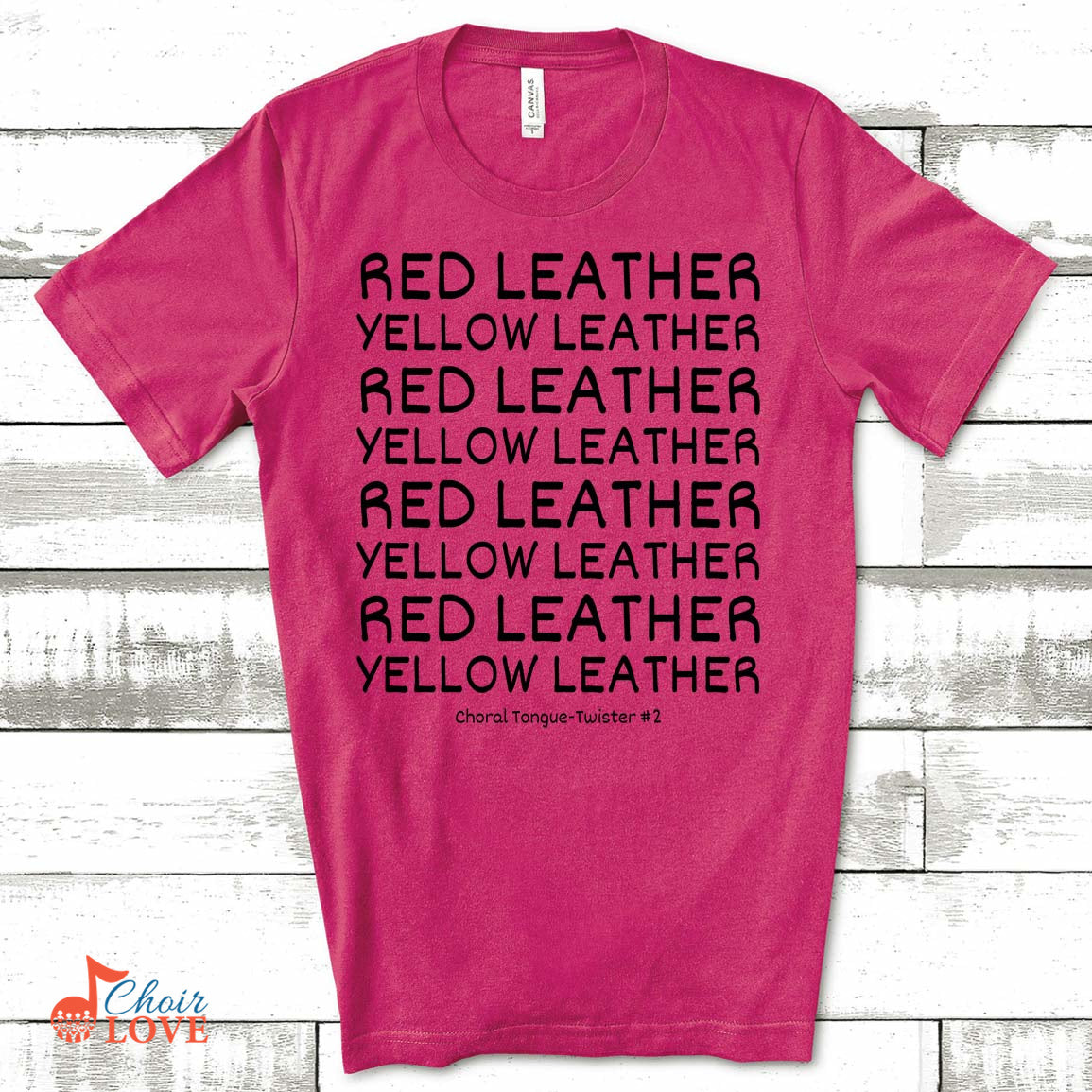 Music Gift, Gifts For Singer, Choir, Musical Theatre, Music Teacher, Red Leather Yellow Leather Unisex Jersey Short-Sleeve T-Shirt