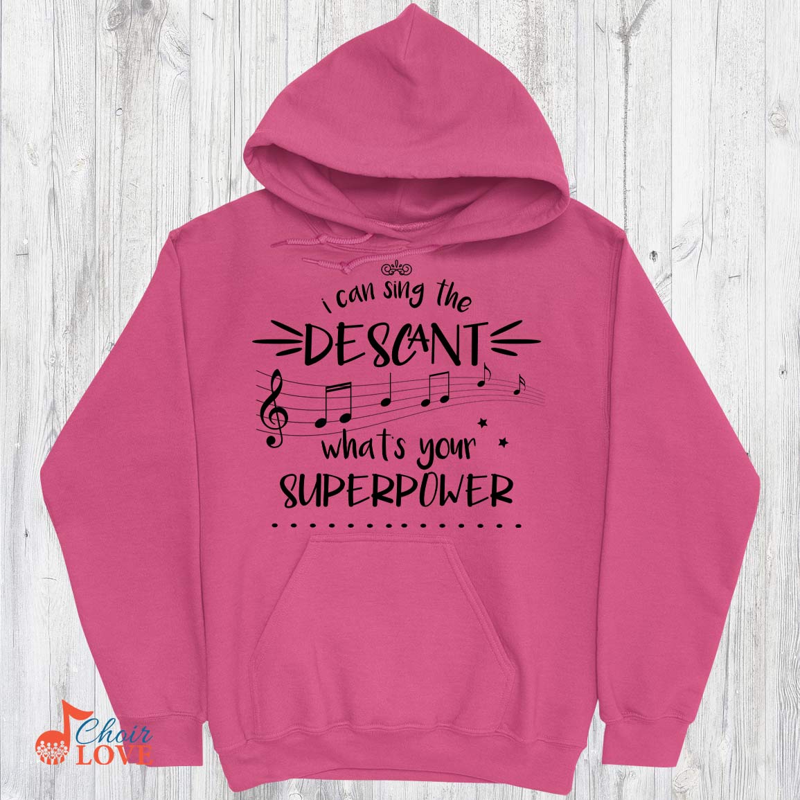 Music Gift, Gifts For Singer, Choir, 1st Soprano, Musical Theatre, I Can Sing The Descant What's Your Superpower Unisex Pullover Hoodie