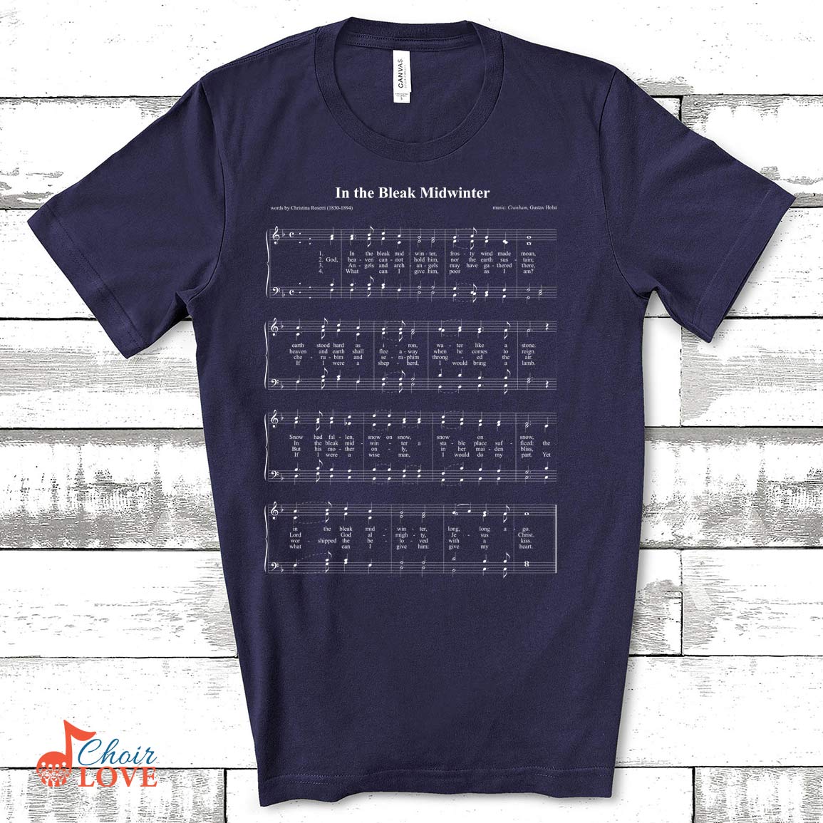 Gifts For Singer, Music Gift, Choir Gift, In The Bleak Midwinter Sing-a-long Music Shirt Unisex Jersey Short-Sleeve T-Shirt