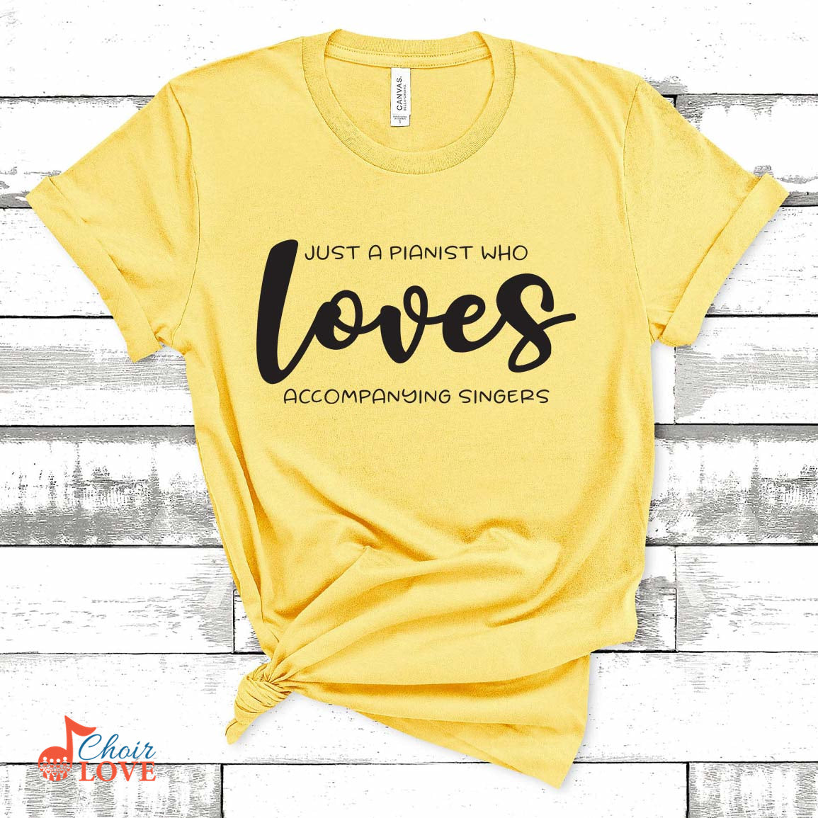 Music Gift, Gifts For Pianist, Accompanist, Organist, Just A Pianist Who Loves Accompanying Singers Unisex Jersey Short-Sleeve T-Shirt