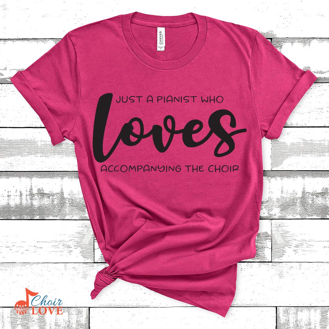 Music Gift, Gifts For Accompanist, Music Teacher, Just A Pianist Who Loves Accompanying The Choir Unisex Jersey Short-Sleeve T-Shirt