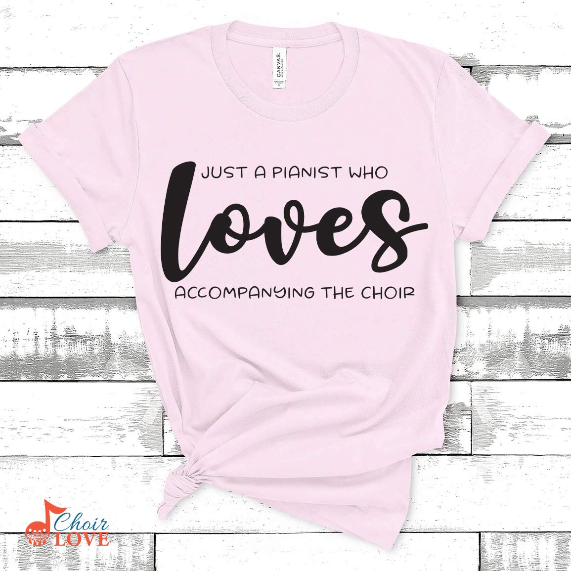 Music Gift, Gifts For Accompanist, Music Teacher, Just A Pianist Who Loves Accompanying The Choir Unisex Jersey Short-Sleeve T-Shirt