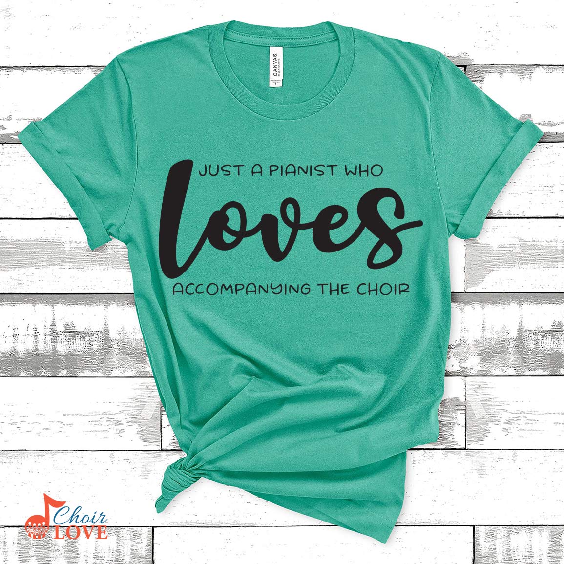 Music Gift, Gifts For Accompanist, Music Teacher, Just A Pianist Who Loves Accompanying The Choir Unisex Jersey Short-Sleeve T-Shirt