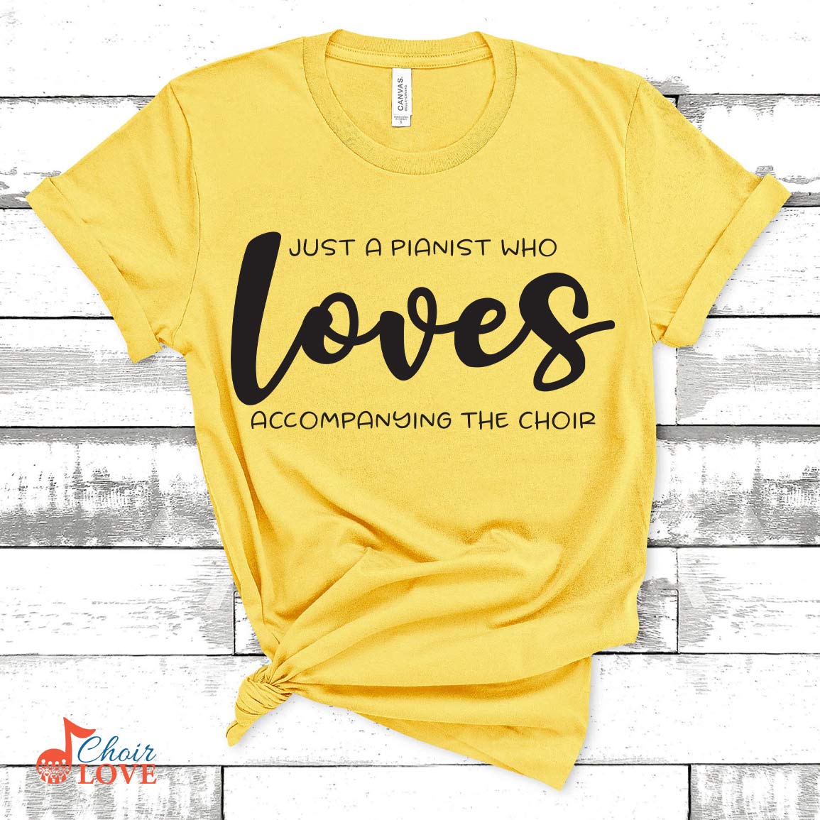 Music Gift, Gifts For Accompanist, Music Teacher, Just A Pianist Who Loves Accompanying The Choir Unisex Jersey Short-Sleeve T-Shirt