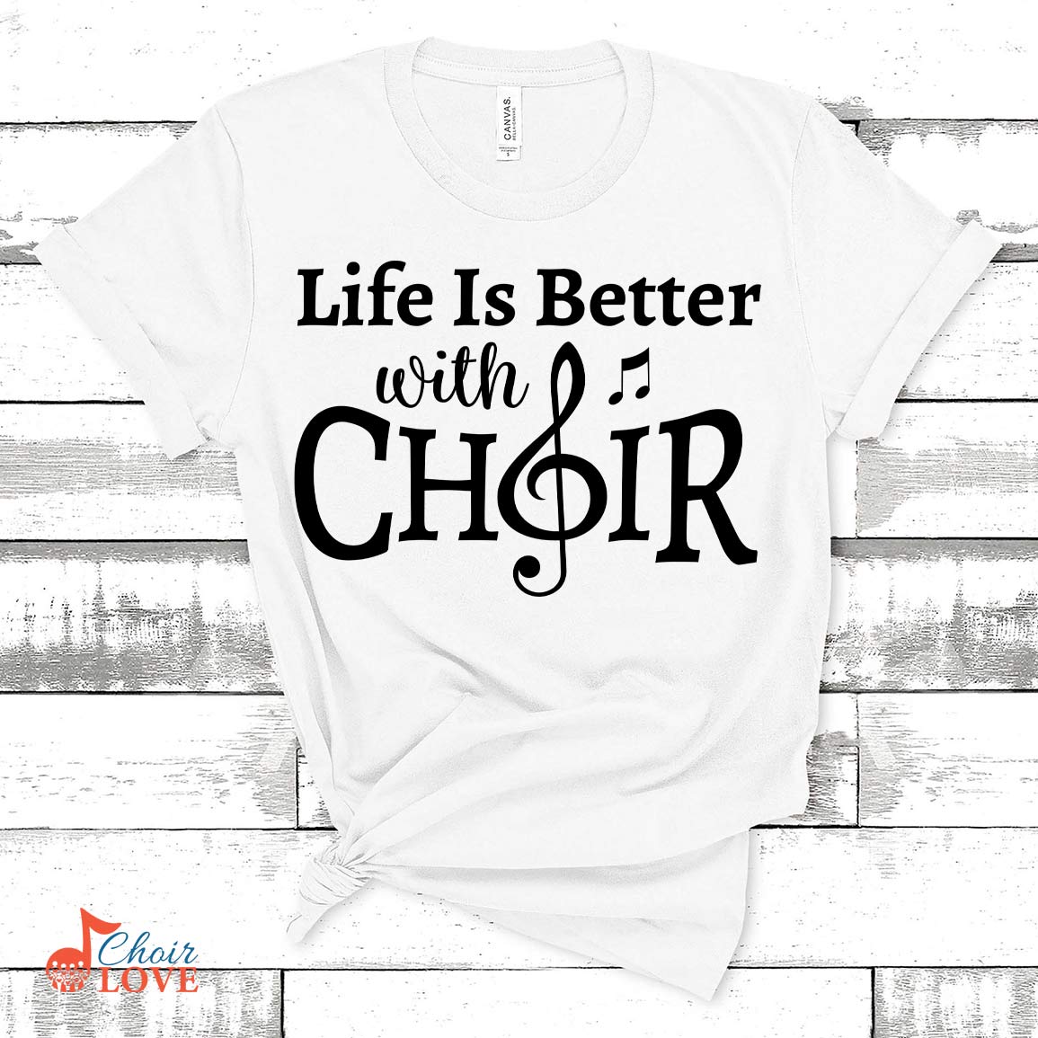 Music Gift, Gifts For Singer, Vocalist, Choir, Musical Theatre, Life Is Better With Choir Unisex Jersey Short-Sleeve T-Shirt