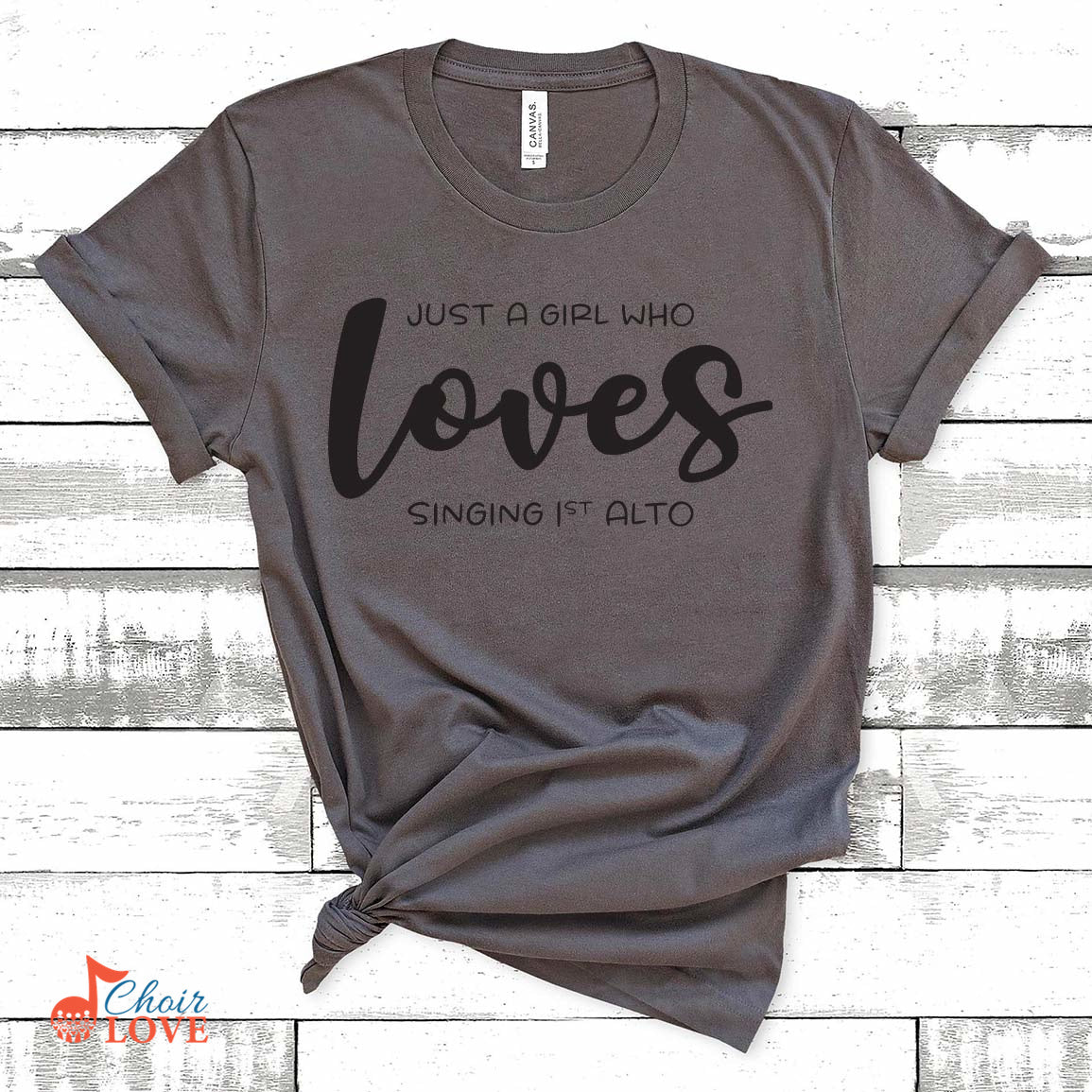 Music Gift, Gifts For Singer, Alto, Vocalist, Chorister, Just A Girl Who Loves Singing 1st Alto Unisex Jersey Short-Sleeve T-Shirt