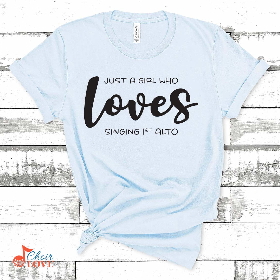 Music Gift, Gifts For Singer, Alto, Vocalist, Chorister, Just A Girl Who Loves Singing 1st Alto Unisex Jersey Short-Sleeve T-Shirt