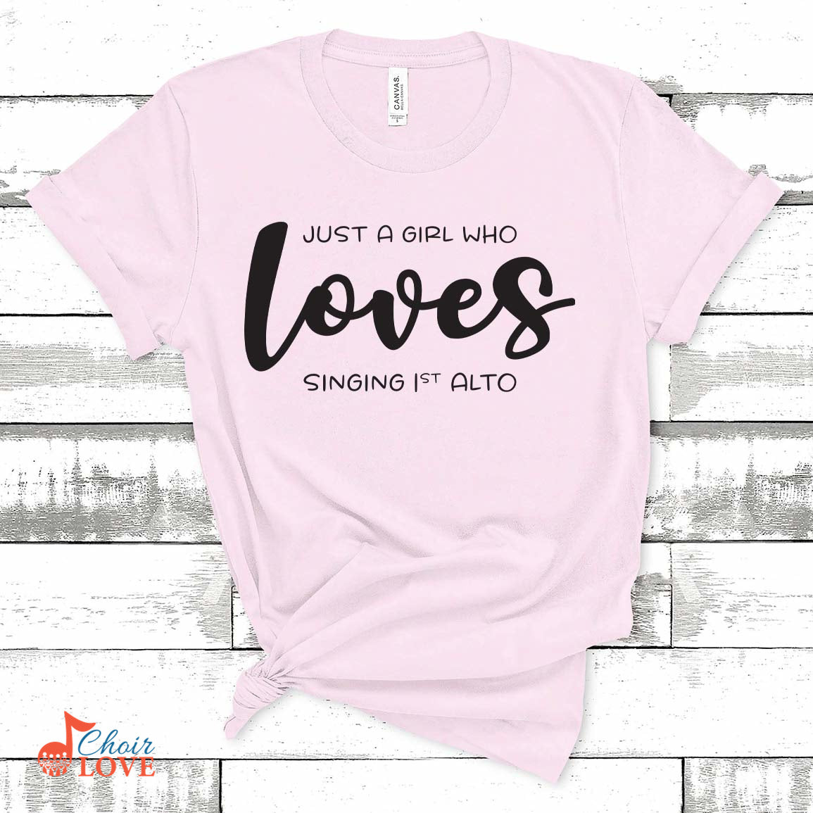 Music Gift, Gifts For Singer, Alto, Vocalist, Chorister, Just A Girl Who Loves Singing 1st Alto Unisex Jersey Short-Sleeve T-Shirt