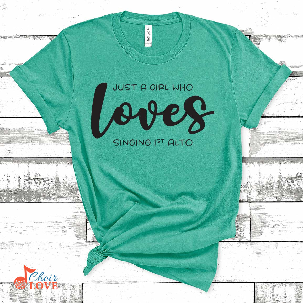 Music Gift, Gifts For Singer, Alto, Vocalist, Chorister, Just A Girl Who Loves Singing 1st Alto Unisex Jersey Short-Sleeve T-Shirt