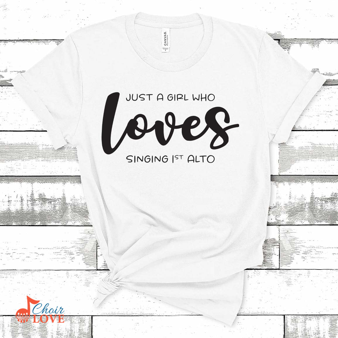 Music Gift, Gifts For Singer, Alto, Vocalist, Chorister, Just A Girl Who Loves Singing 1st Alto Unisex Jersey Short-Sleeve T-Shirt