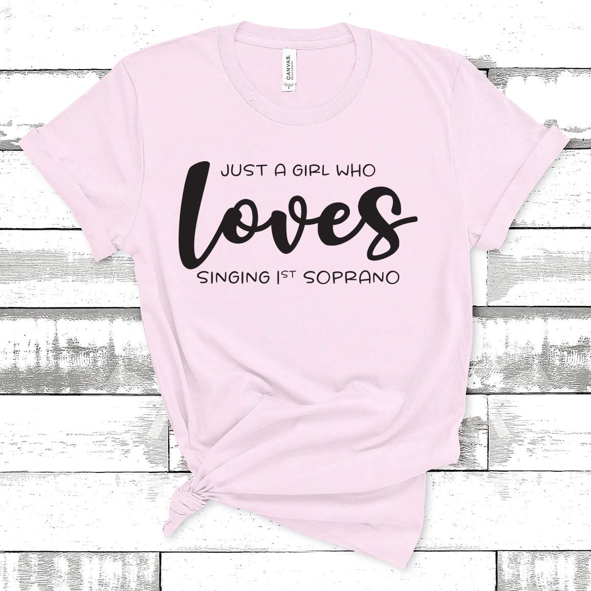 Music Gift, Gifts For Singer, Soprano, Choir, Vocalist, Musical Theatre, Just A Girl Who Loves Singing 1st Soprano Unisex Jersey Short-Sleeve T-Shirt