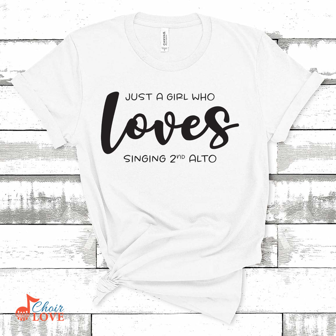 Music Gift, Gifts For Singer, Alto, Choir, Vocalist, Just A Girl Who Loves Singing 2nd Alto Unisex Jersey Short-Sleeve T-Shirt