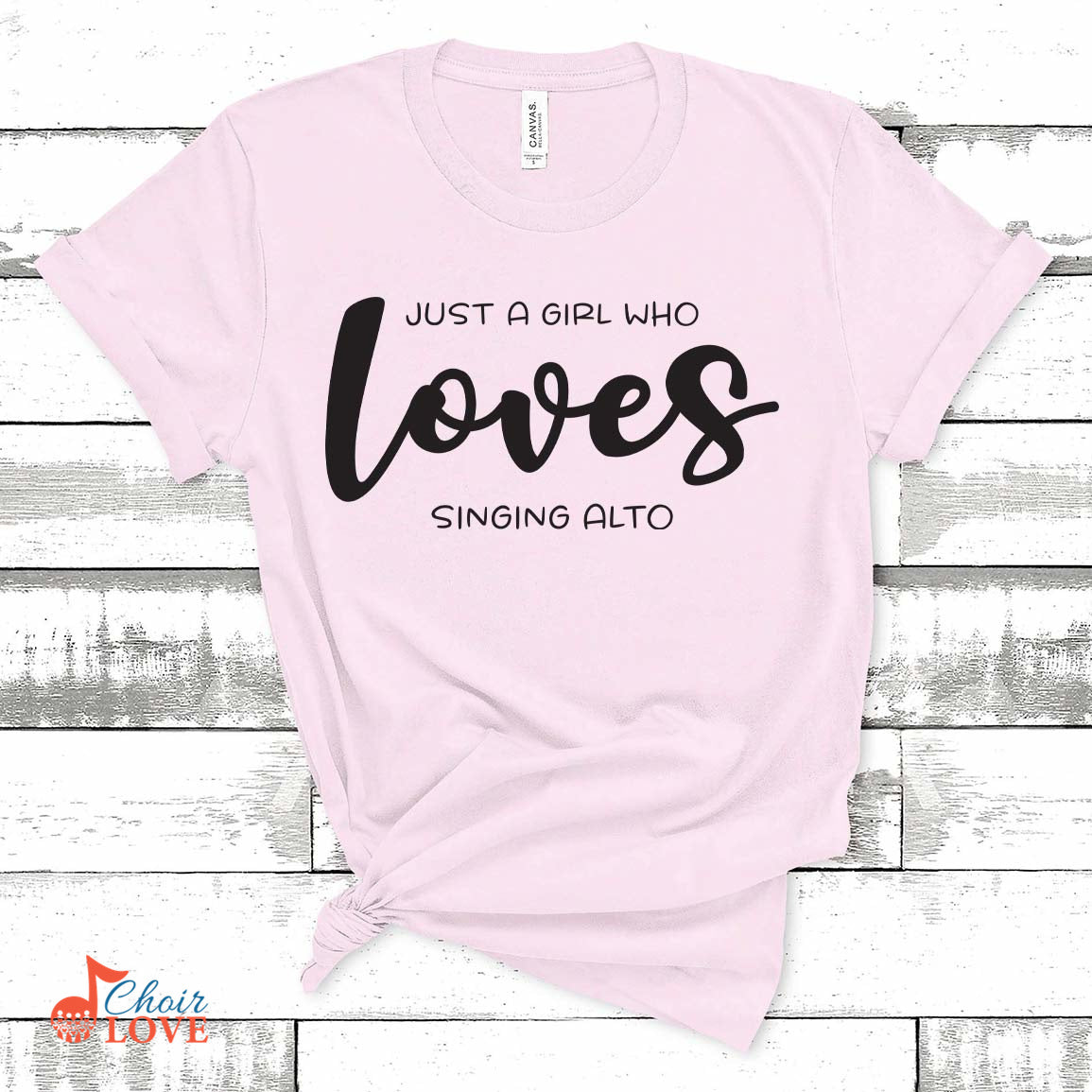 Music Gift, Gifts For Singer, Alto, Choir, Vocalist, Musical Theatre, Just A Girl Who Loves Singing Alto Unisex Jersey Short-Sleeve T-Shirt