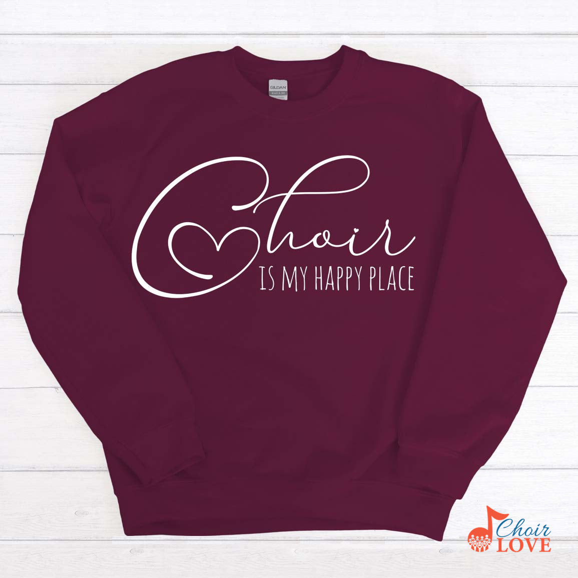 Music Gift, Gifts For Singer, Choir, Musical Theatre, Music Shirt, Choir Is My Happy Place Crewneck Pullover Sweatshirt