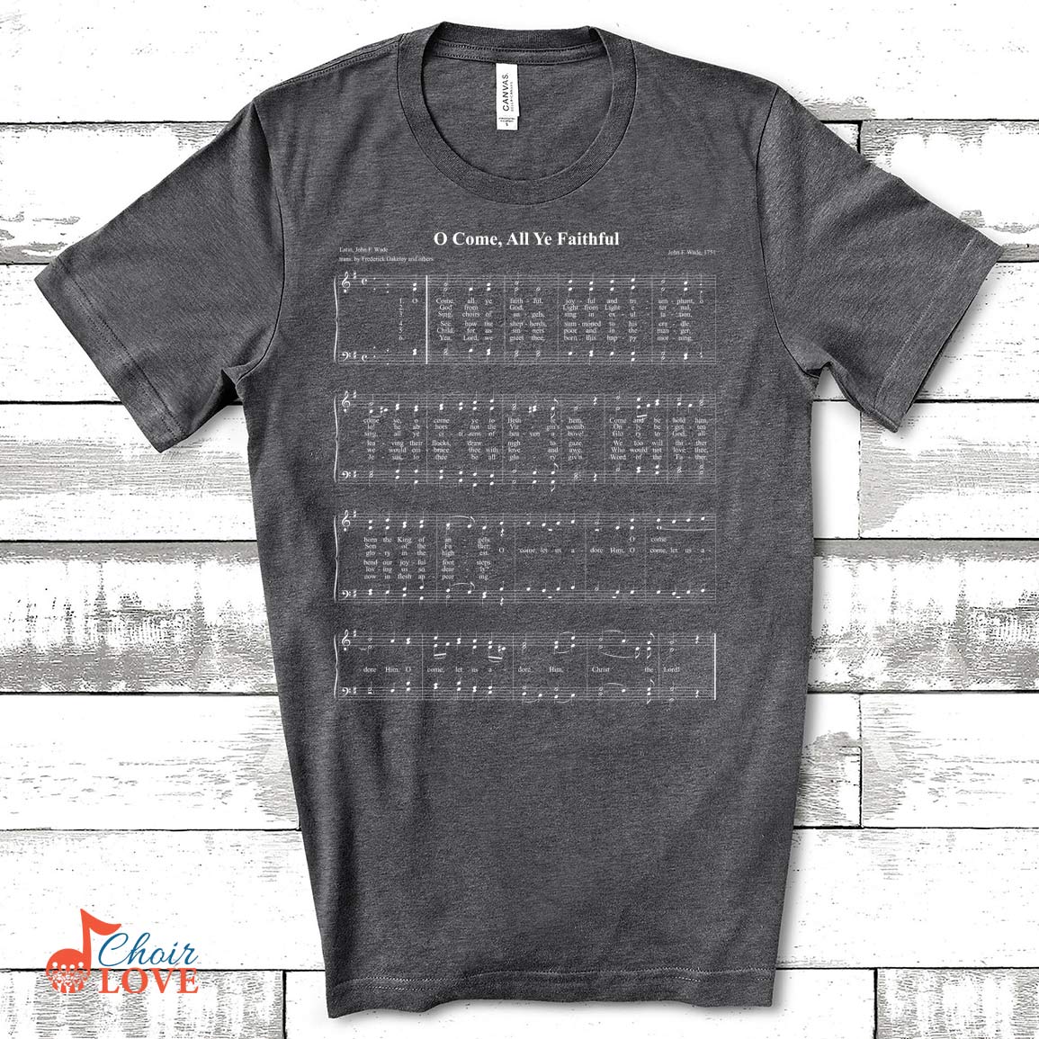 Gifts For Singer, Music Gift, Choir Gift, O Come All Ye Faithful Sing-a-long Unisex Jersey Short-Sleeve T-Shirt