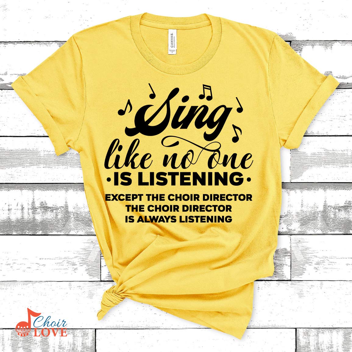 Music Gift, Gifts For Singer, Choir, Musical Theatre, Sing Like One Is Listening Except The Choir Director Unisex Jersey Short-Sleeve T-Shirt