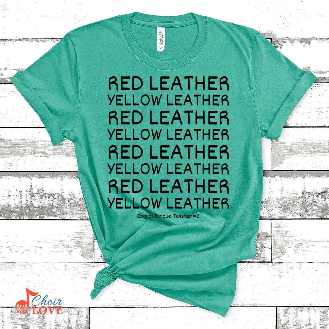 Music Gift, Gifts For Singer, Choir, Musical Theatre, Music Teacher, Red Leather Yellow Leather Unisex Jersey Short-Sleeve T-Shirt