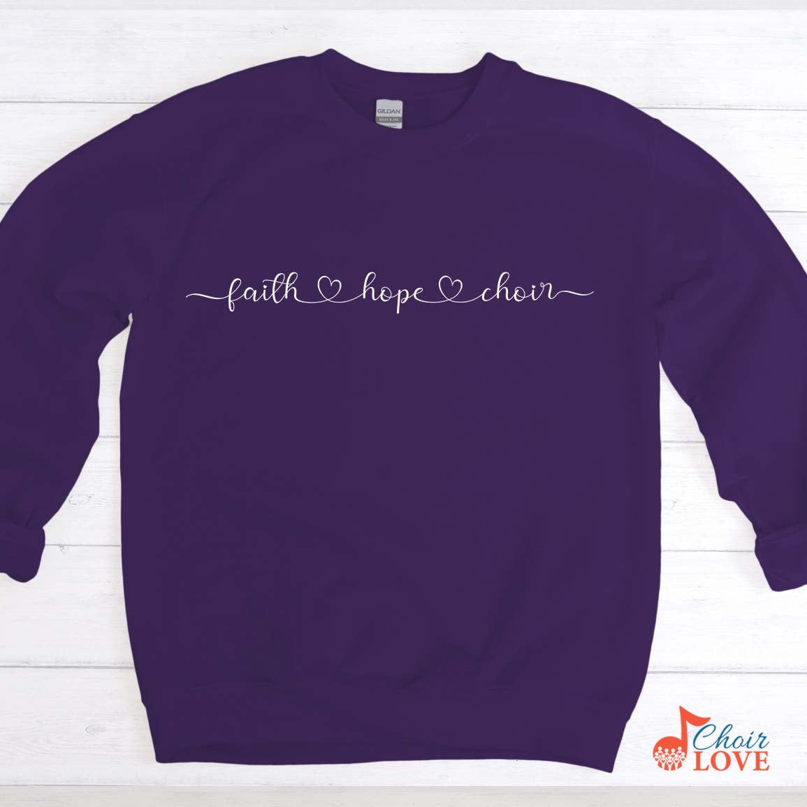 Music Gift, Gifts For Singer, Choir, Vocalist, Musical Theatre, Faith Hope Choir Crewneck Pullover Sweatshirt