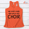 Music Gift, Gifts For Singer, Choir, Vocalist, Soloist, Musical Theatre, Who Needs Cardio When You've Got Choir Ladies' Flowy Racerback Tank