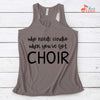 Music Gift, Gifts For Singer, Choir, Vocalist, Soloist, Musical Theatre, Who Needs Cardio When You've Got Choir Ladies' Flowy Racerback Tank