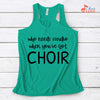 Music Gift, Gifts For Singer, Choir, Vocalist, Soloist, Musical Theatre, Who Needs Cardio When You've Got Choir Ladies' Flowy Racerback Tank