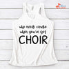 Music Gift, Gifts For Singer, Choir, Vocalist, Soloist, Musical Theatre, Who Needs Cardio When You've Got Choir Ladies' Flowy Racerback Tank