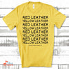 Music Gift, Gifts For Singer, Choir, Musical Theatre, Music Teacher, Red Leather Yellow Leather Unisex Jersey Short-Sleeve T-Shirt