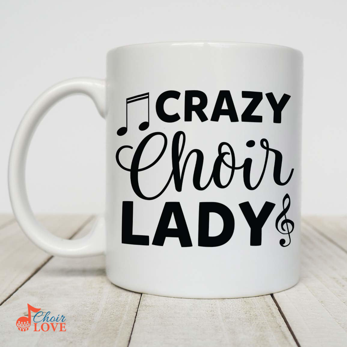 Music Gift, Gifts For Singer, Choir, Musical Theatre, Music Mug, Singing Gift, Crazy Choir Lady White Mug